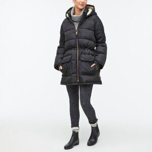 J Crew Factory Vail Puffer Coat in Black Women's XS NWOT